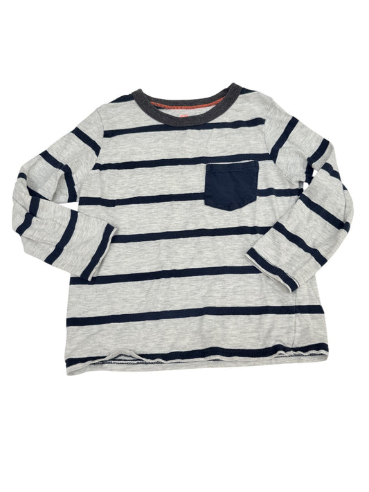 H&M Striped Long Sleeve Pocket Tee 4-6Y