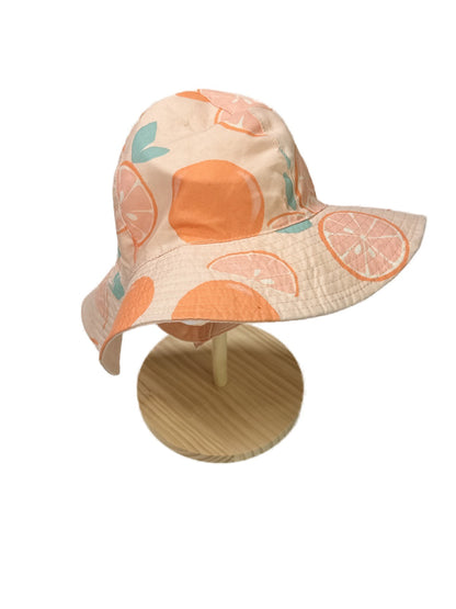 Orange Print Wide Brim Sun Hat