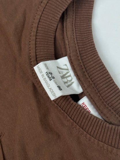 Zara Brown Long Sleeve T-Shirt 2-3Y