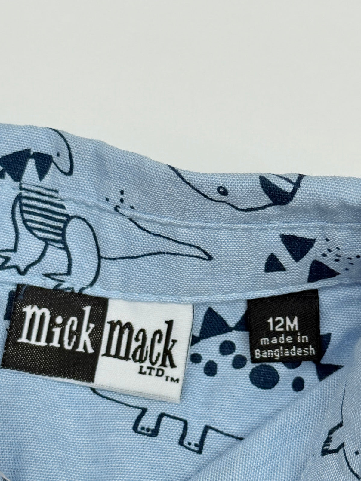 Mick Mack Dinosaur Print Button-Up Shirt 12M