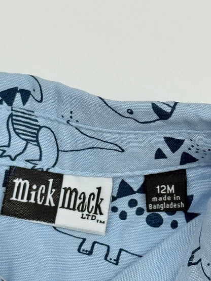 Mick Mack Dinosaur Print Button-Up Shirt 12M