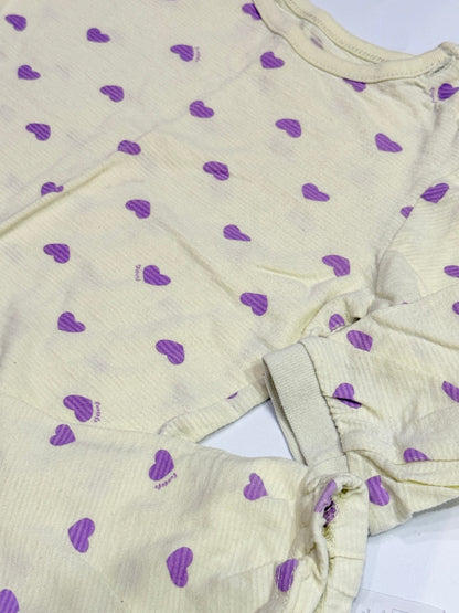 Agabang Heart Print Pajama Set 24m