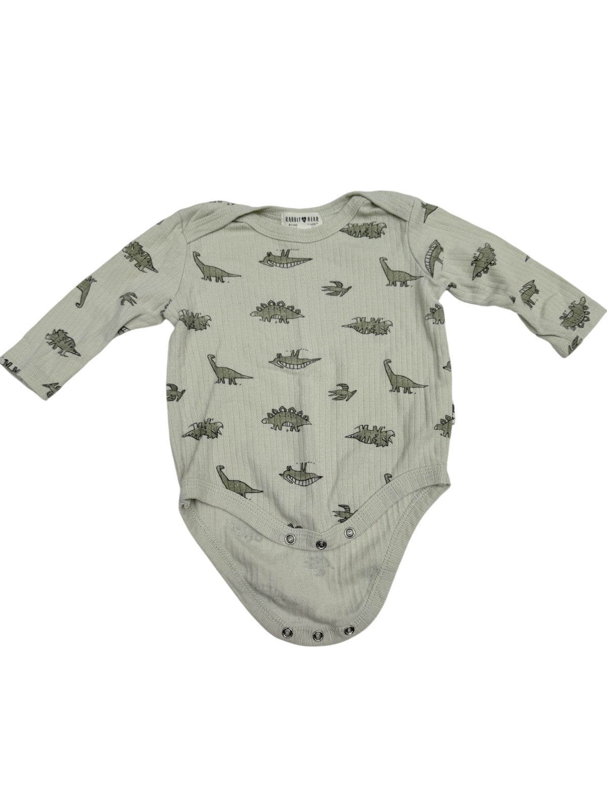 Rabbit + Bear Dinosaur Print Bodysuit 6-9M