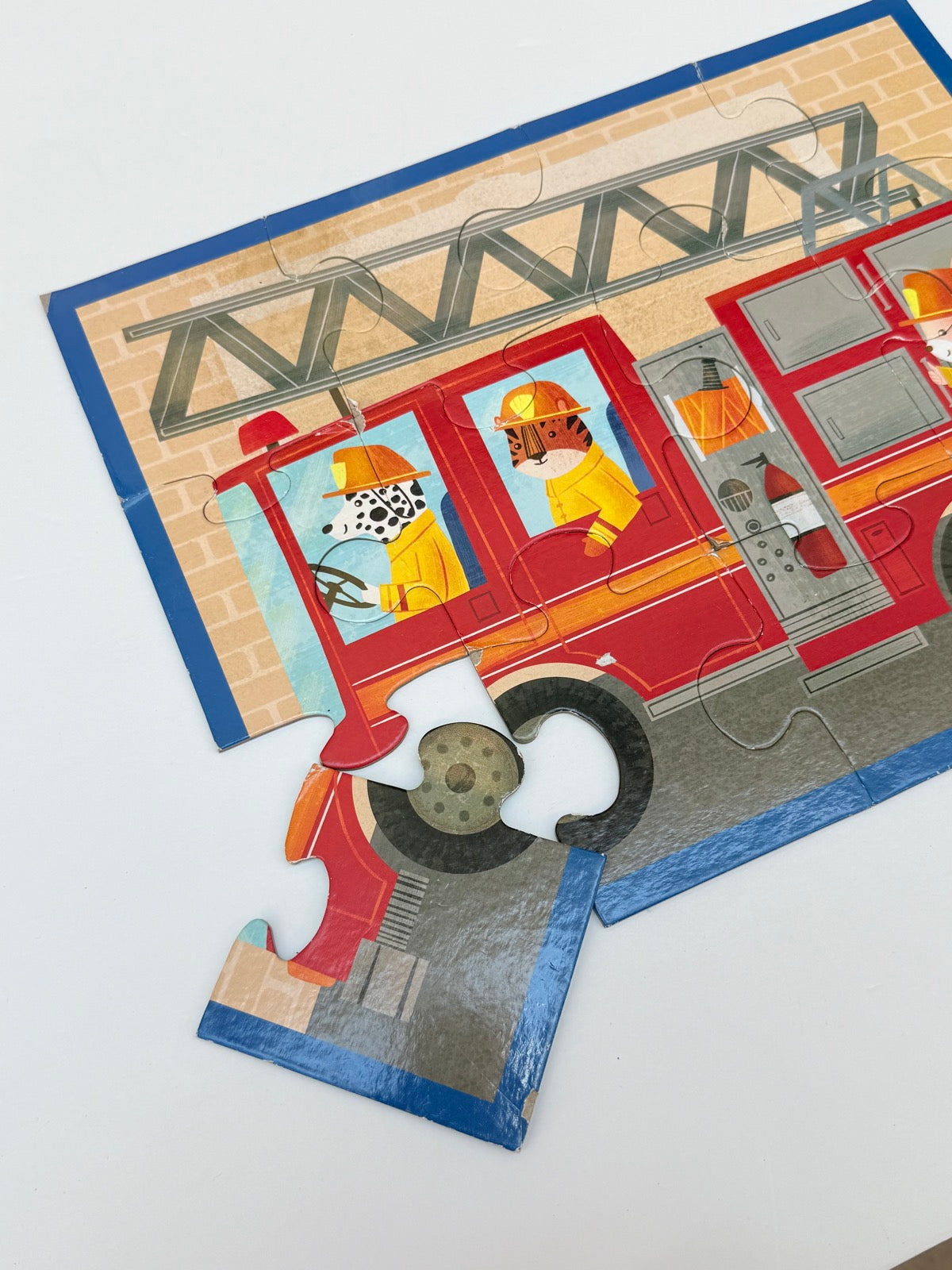 Fire Truck Animal Firefighters Children's Puzzle