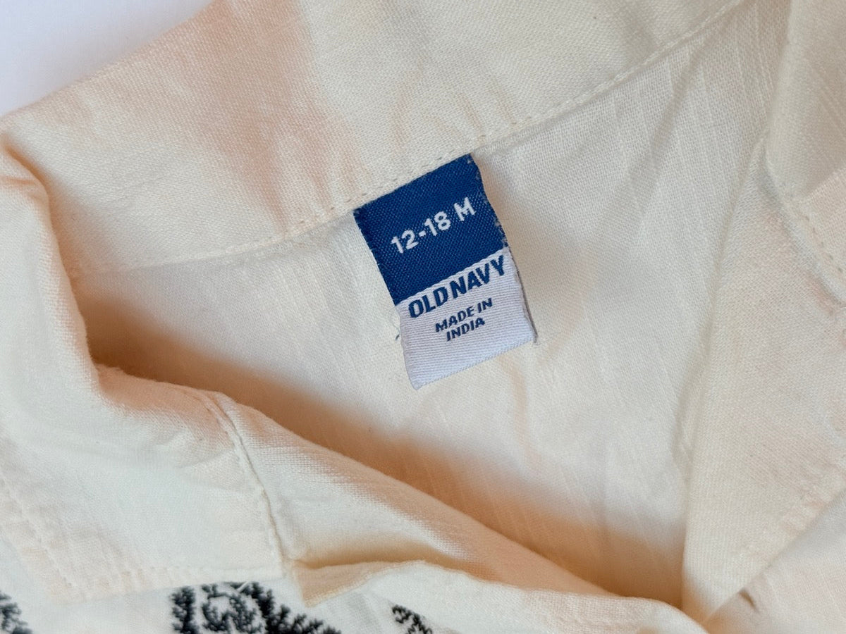 Old Navy Embroidered Button Shirt 12-18M