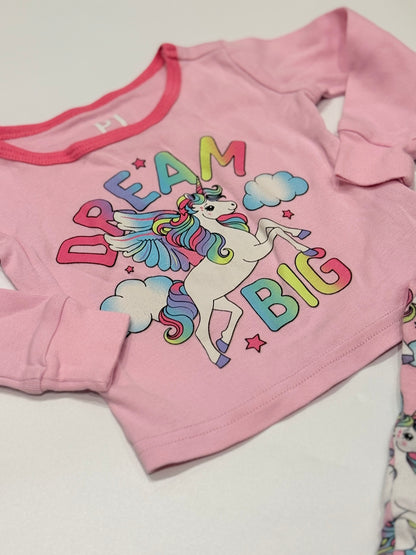 PJ Place Dream Big Unicorn Pajama Set 0-3M