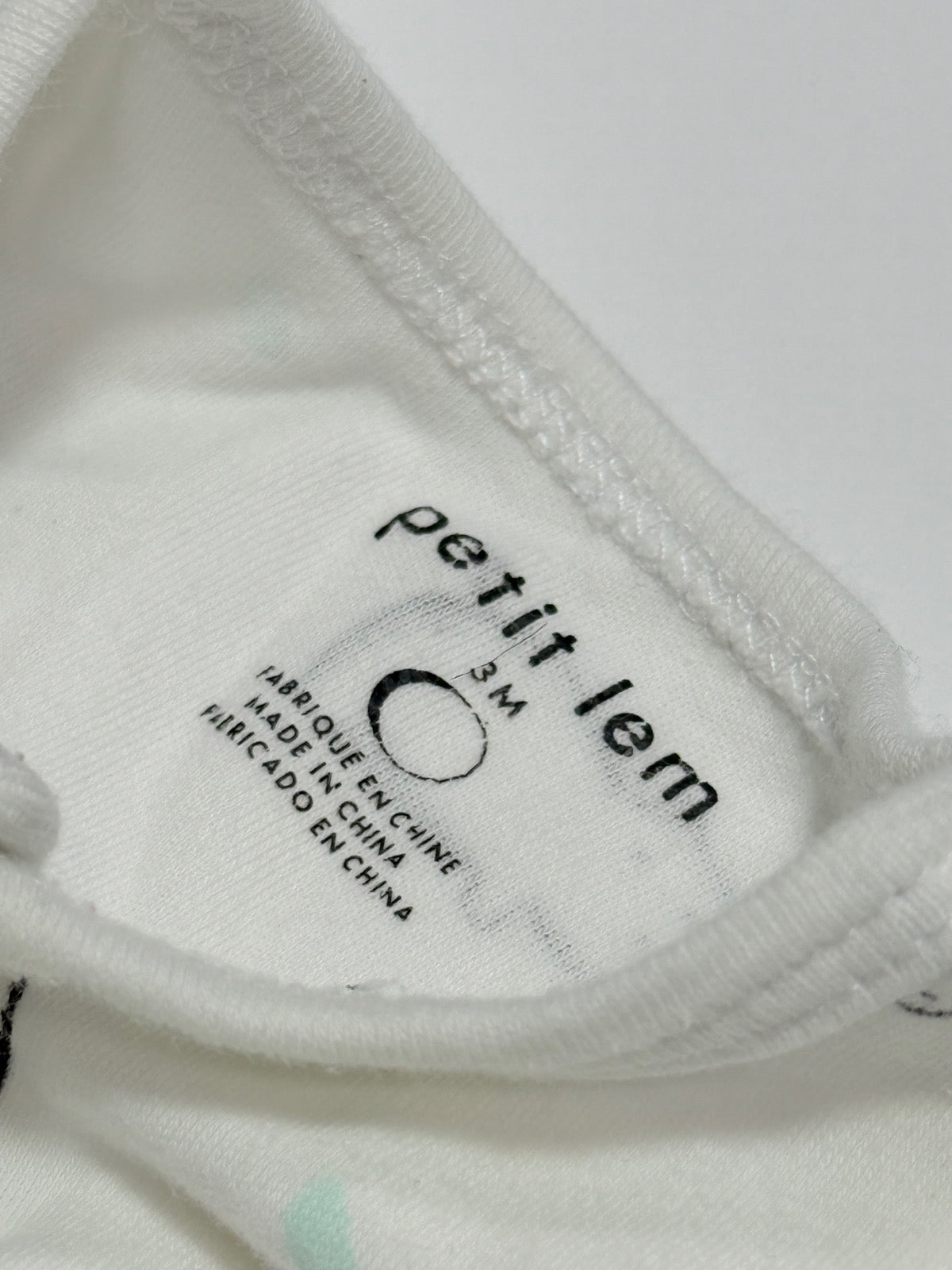 Petit Lem White Hippo Sleeper 3M