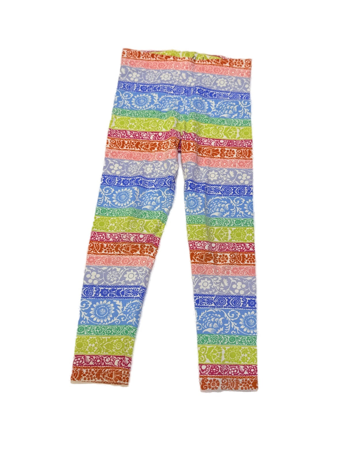 Boden Rainbow Floral Stripe Leggings 4-5Y