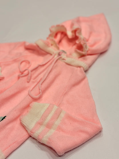 Vintage Sears Pink Hooded Duck Sweater Size 26