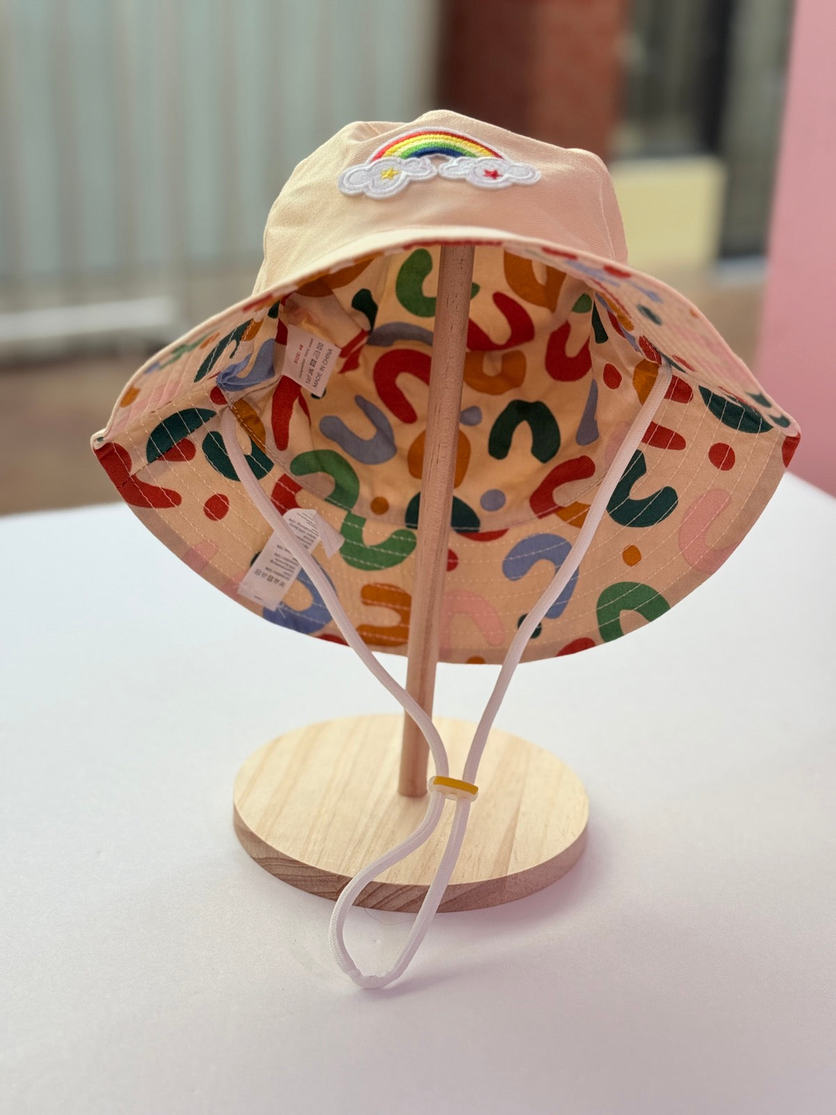 Rainbow Embroidered Reversible Bucket Hat Size 12-24m