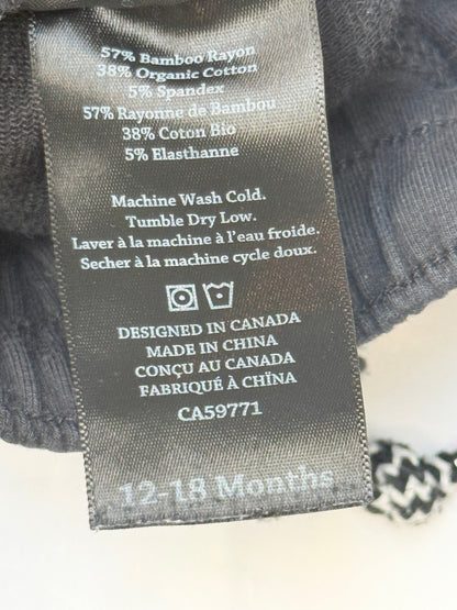 Whistle & Flute Black Joggers 12-18 Months