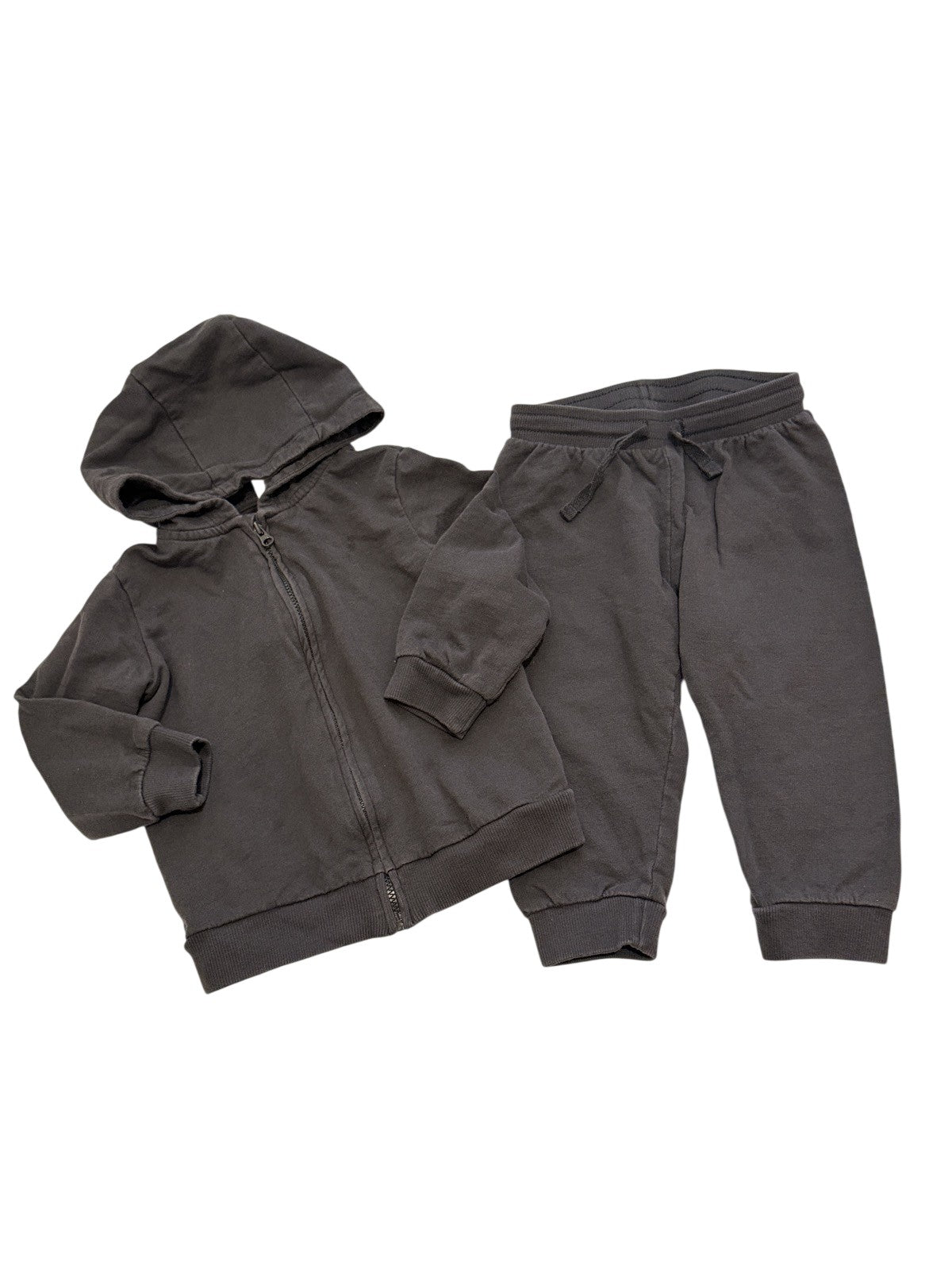 H&M Gray Zip Hoodie Jogger Set 18M