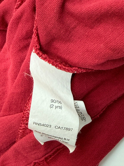 Baby Gap Red Tiered Long Sleeve Dress 2T