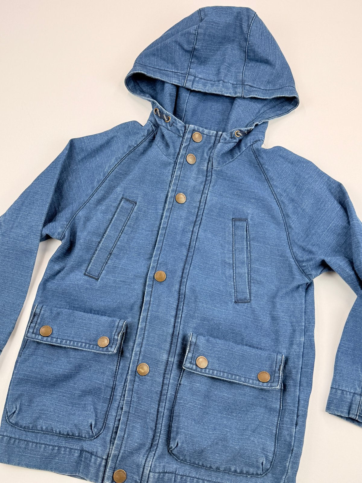 Zara Boys Denim Hooded Jacket Size 5Y