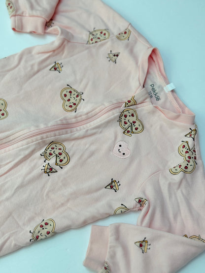 Pekkle Pizza Heart Footed Sleeper 12M