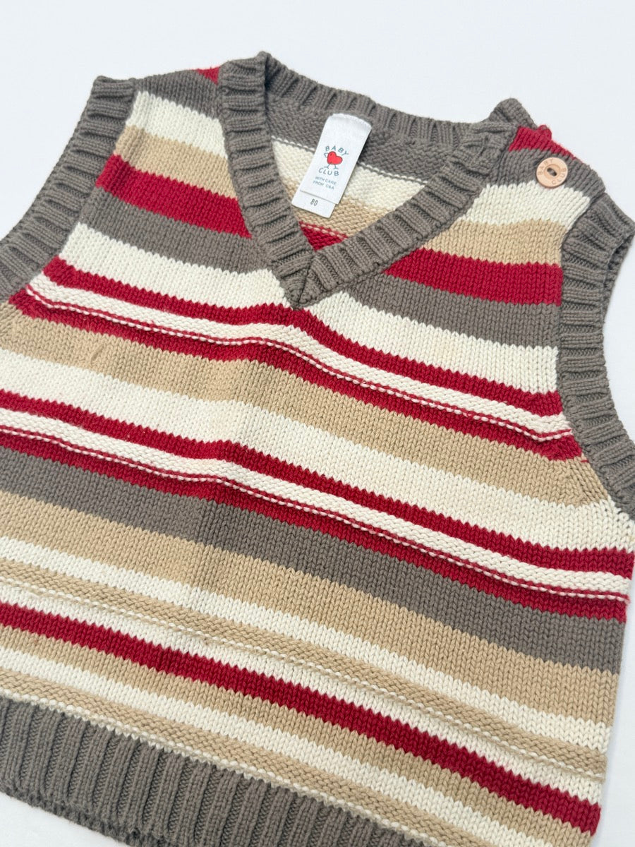 Baby Club Striped Knit Vest 12-18M