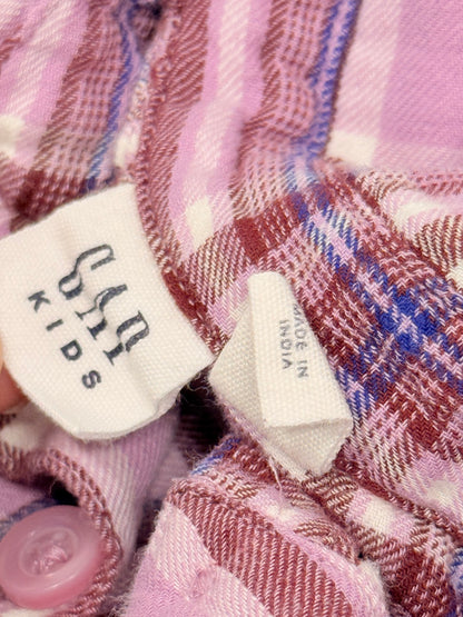 Tunique en flanelle à carreaux violette Gap Kids, taille XS (4-5 ans)