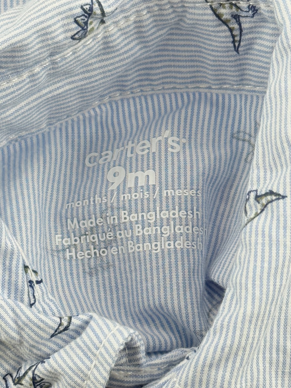 Carter's Dinosaur Shirt & Pants Set 9M