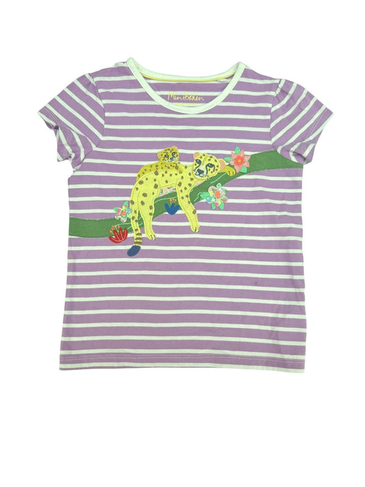 Mini Boden Cheetah Stripe T-Shirt 5-6Y