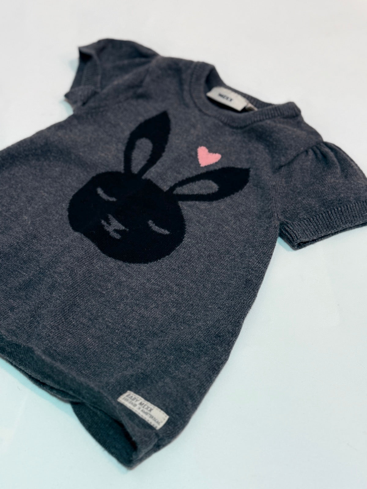 Mexx Gray Bunny Knit Dress 0-3M