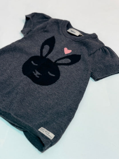 Mexx Gray Bunny Knit Dress 0-3M