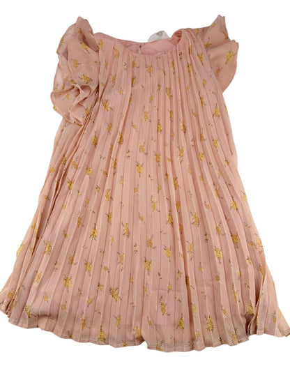 H&M Pink Floral Pleated Dress Size 7-8Y