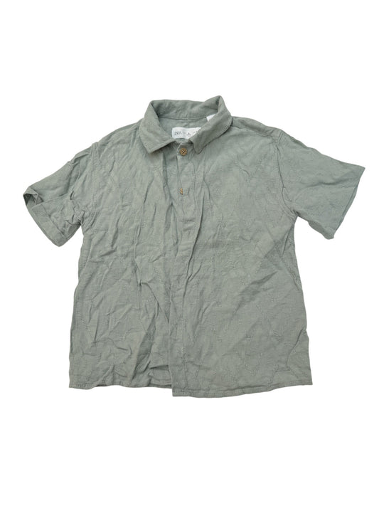 Zara Textured Green Short Sleeve Shirt 5Y