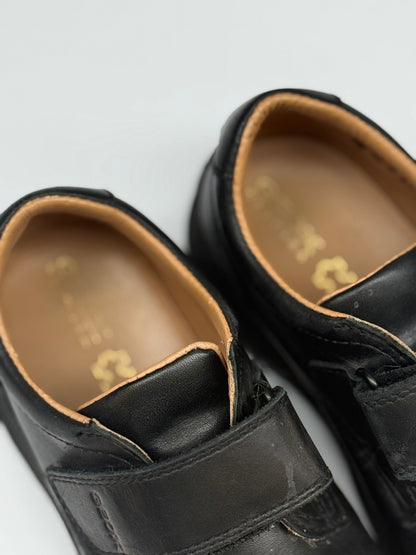 Geox Black Leather Velcro School Shoes Size 2