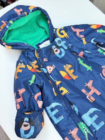M&S Baby Alphabet Animals Snowsuit 9-12M