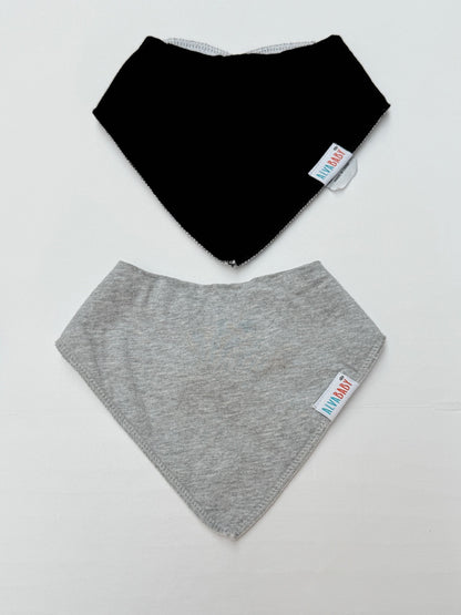 AlvaBaby Black & Grey Bandana Bibs Set of 3