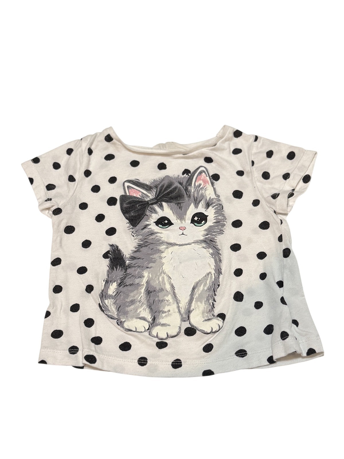 H&M Kitten Polka Dot T-Shirt 2-4Y