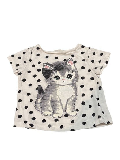 H&M Kitten Polka Dot T-Shirt 2-4Y