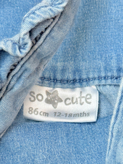 So Cute Denim Ruffle Overalls 12-18M