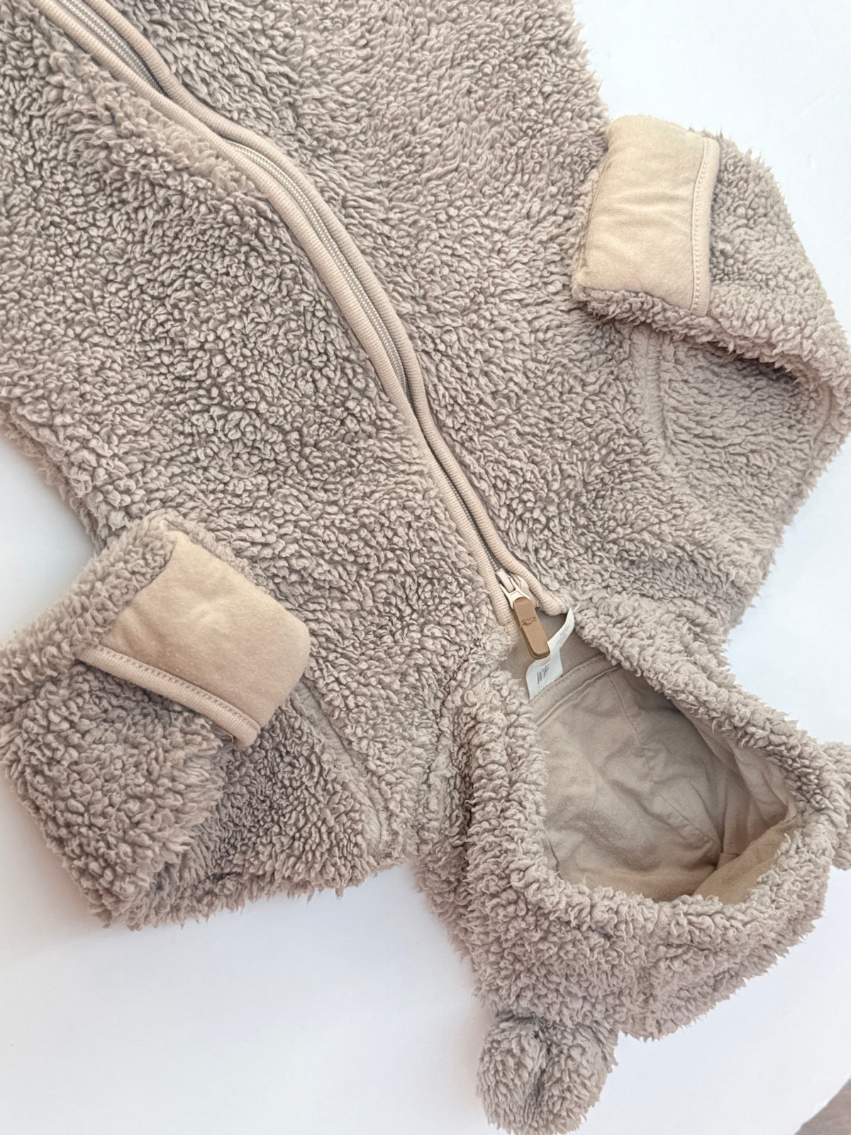 H&M Bear Sherpa Fleece Snowsuit 4-6M