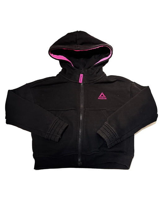 Reebok Black Pink Zip Hoodie Size 4/5
