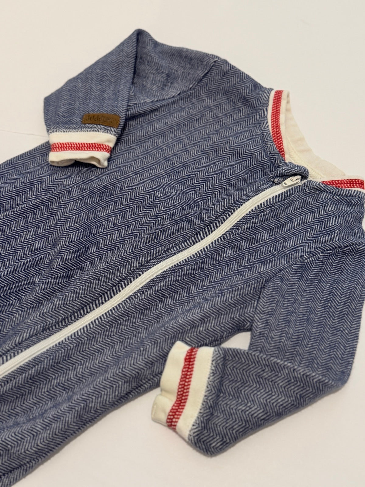 Juddlies Designs Herringbone Zip Romper 6-12M
