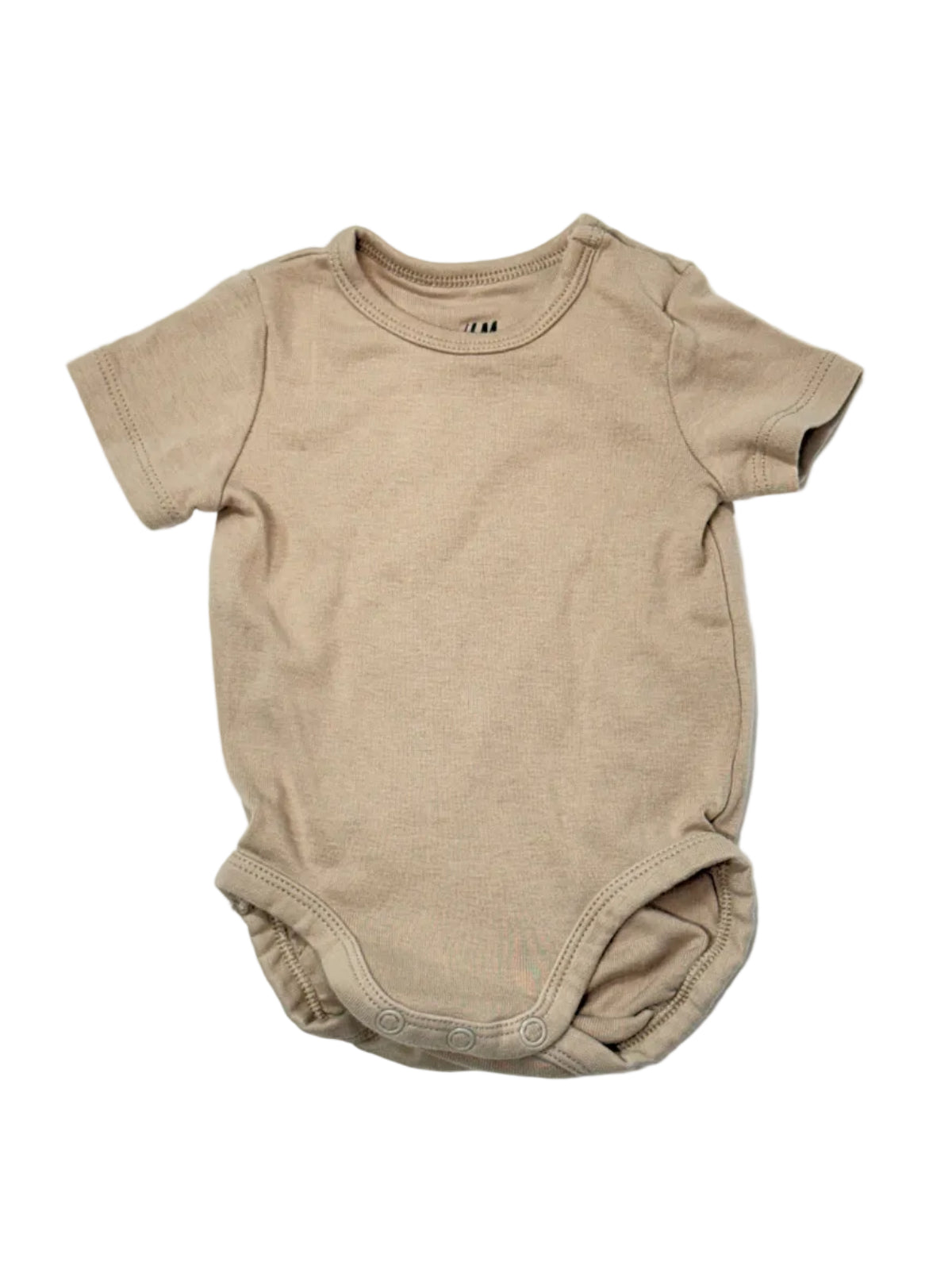 H&M Basic Organic Cotton Beige Bodysuit 3M