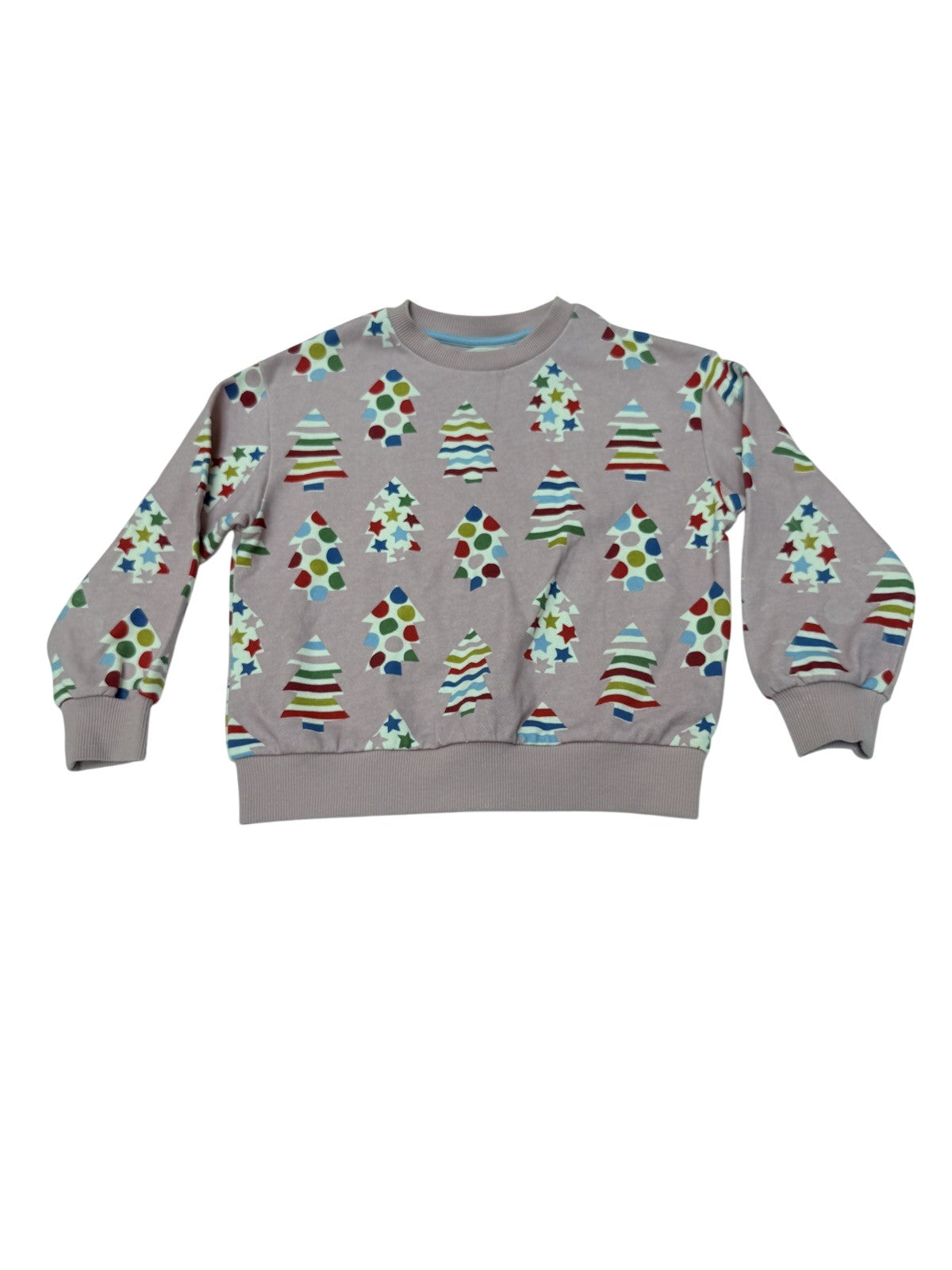 Mini Boden Pink Christmas Tree Sweatshirt Size 6-7Y