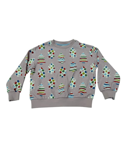 Mini Boden Pink Christmas Tree Sweatshirt Size 6-7Y