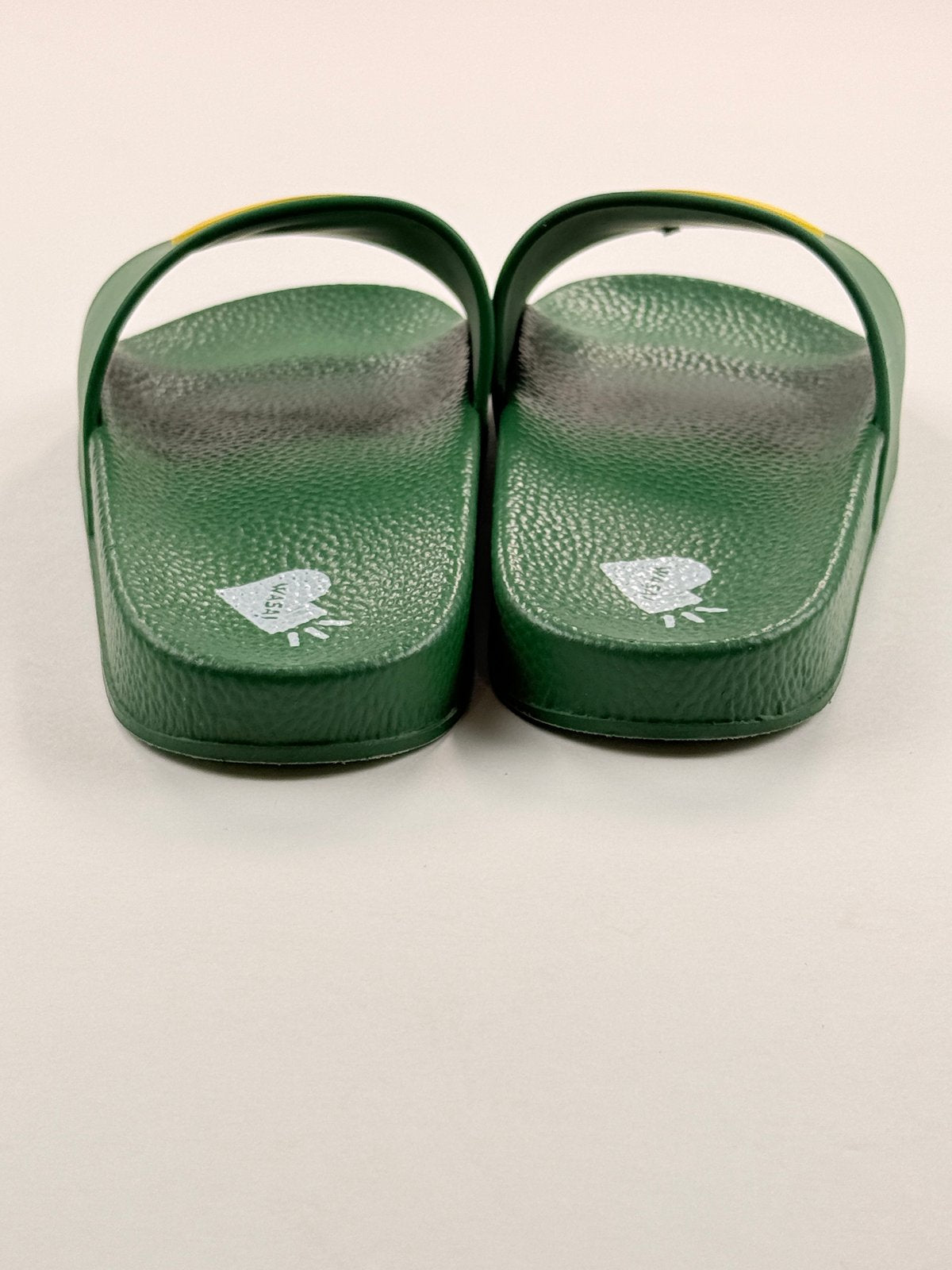 WASAI Green Smiley Face Slide Sandals