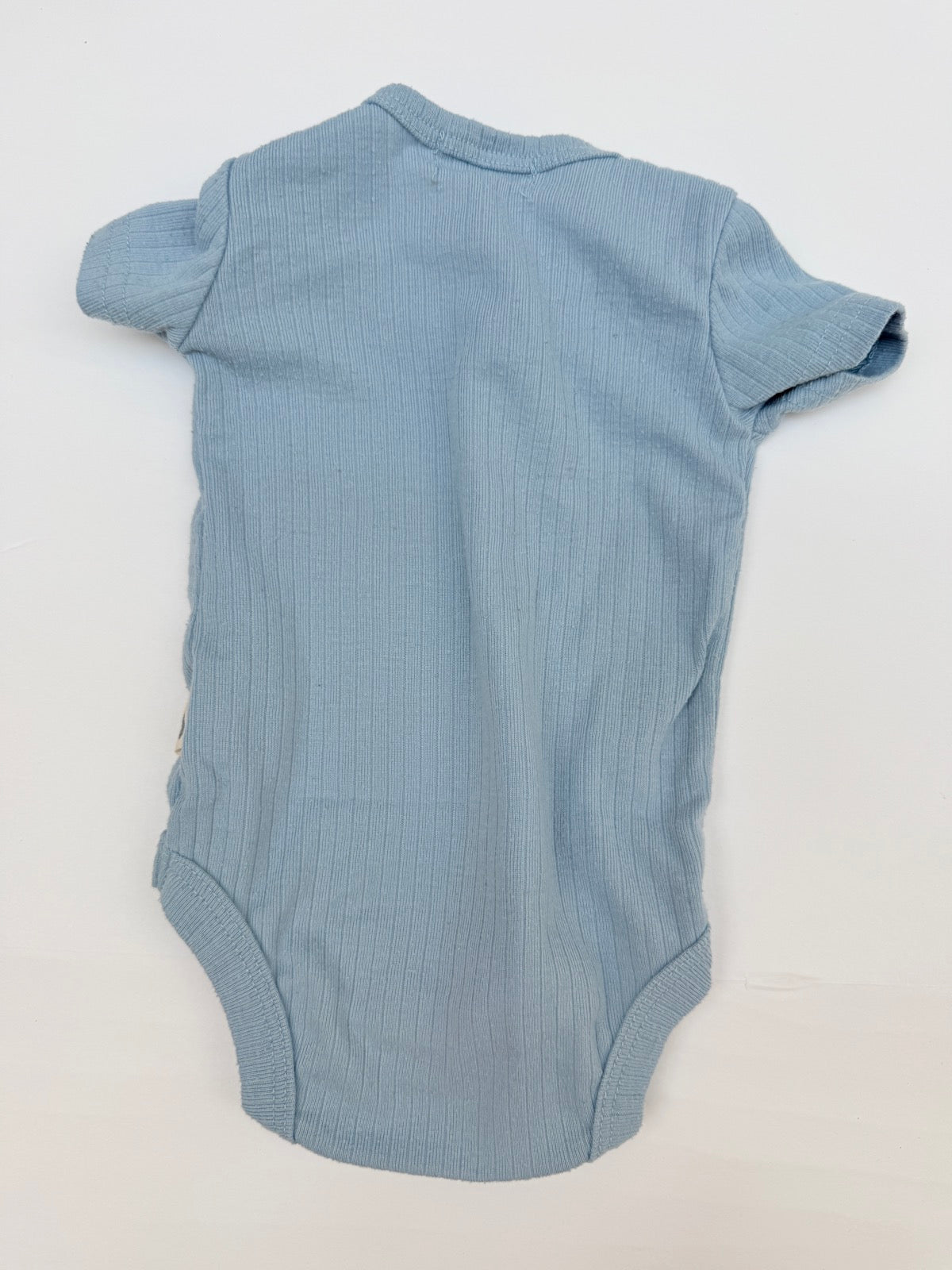 Rabbit + Bear Organic Blue Bodysuit 0-3M