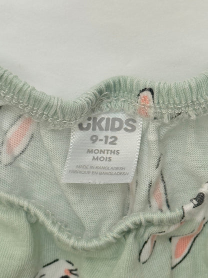 S.Kids Bunny Print Tiered Dress 9-12M