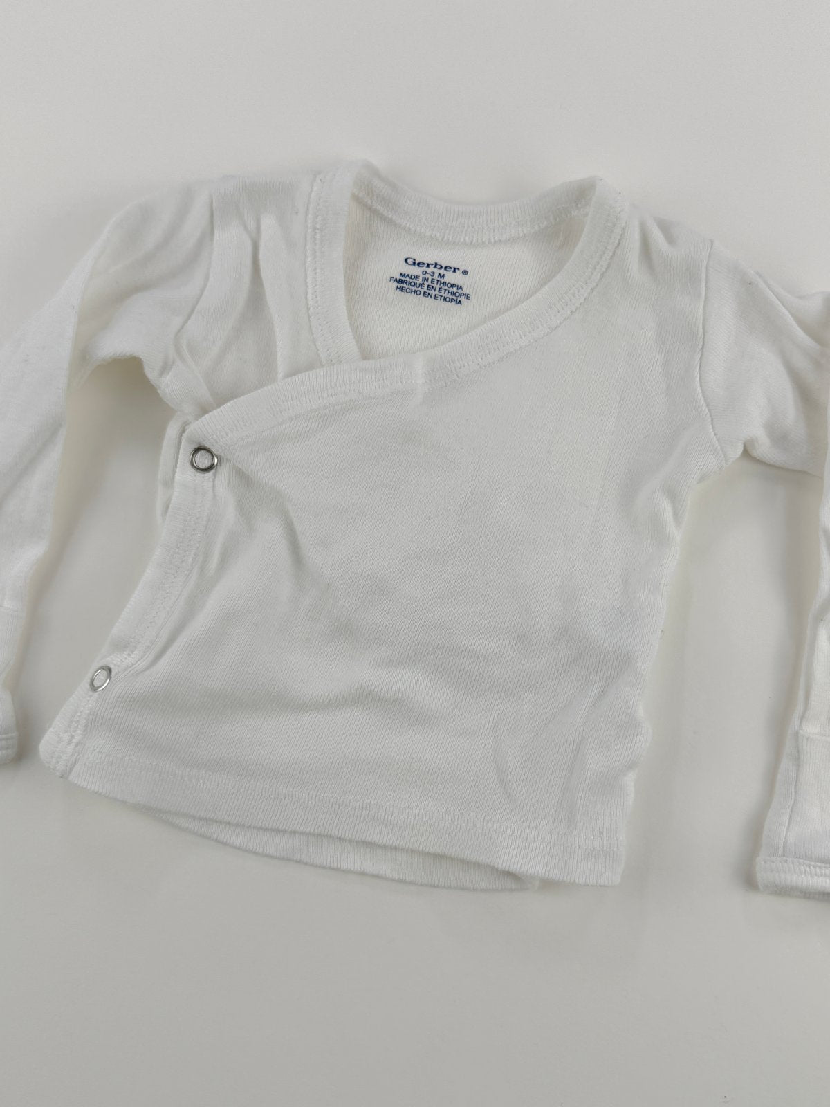 Gerber White Side-Snap Top 0-3M