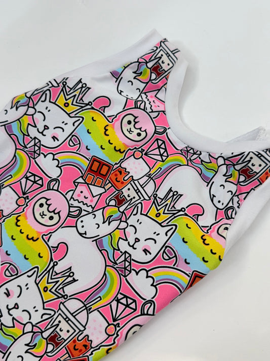 Gymgear Kawaii Print Gymnastics Leotard Size 5 6