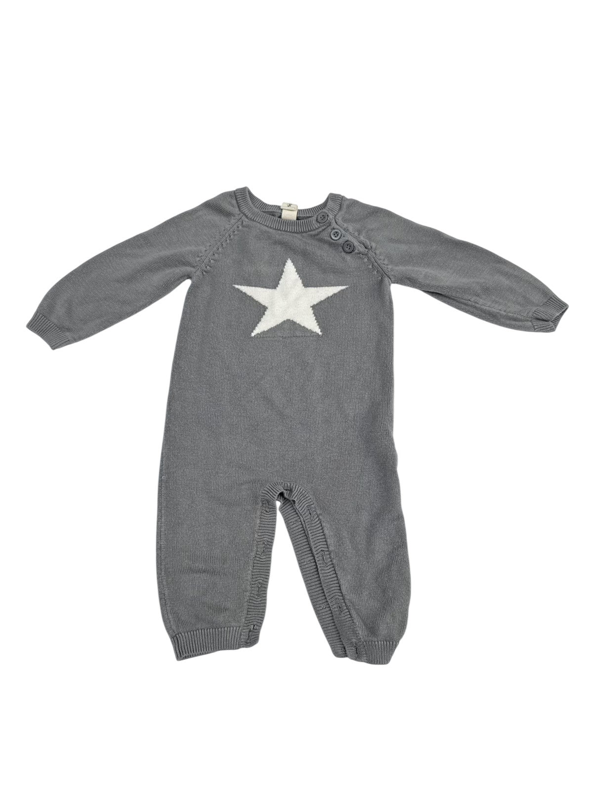 Earth Baby Outfitters Gray Star Romper 3-6M
