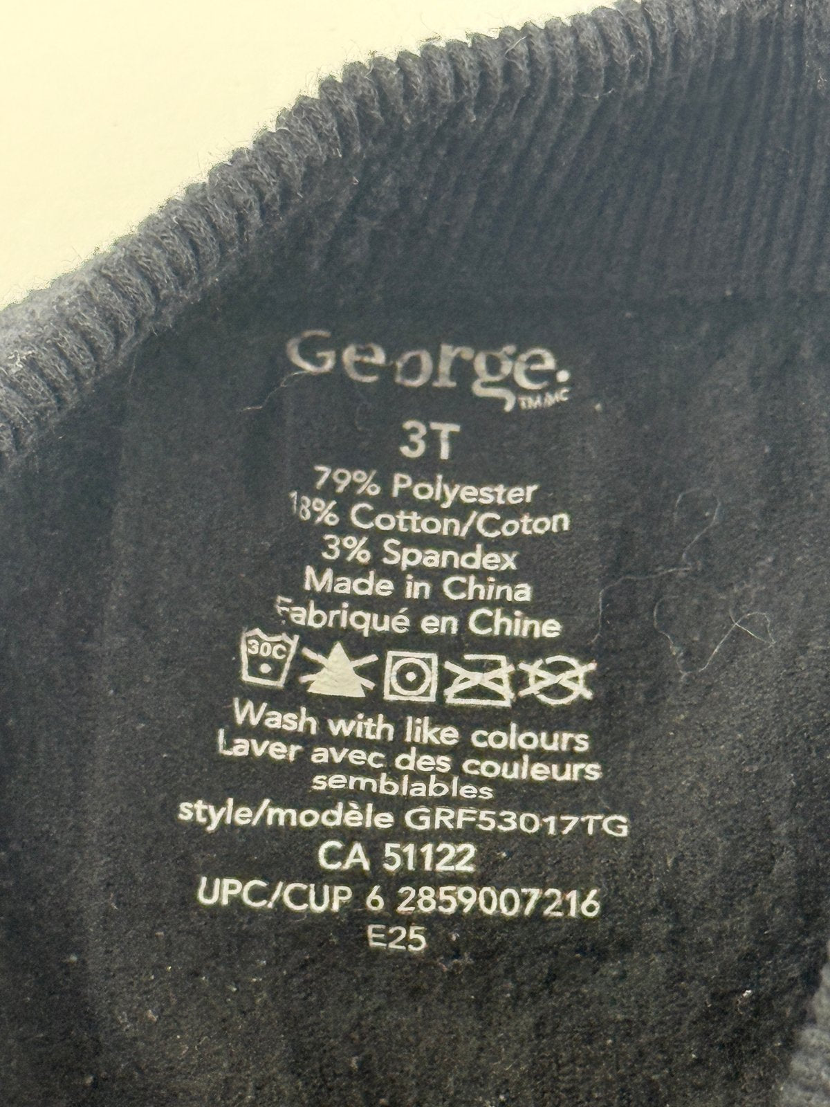 George Black Cable Knit Leggings 3T