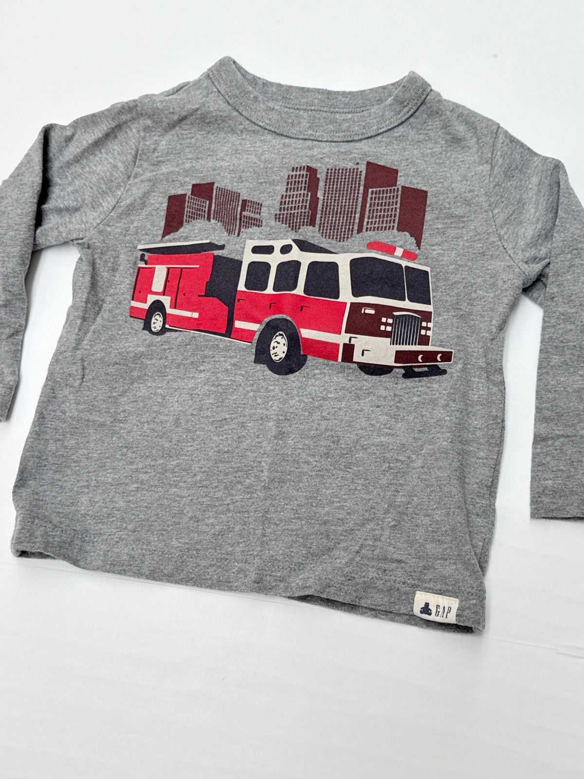 Gap Fire Truck Long Sleeve T-Shirt 12-18M