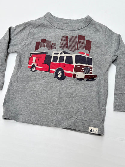 Gap Fire Truck Long Sleeve T-Shirt 12-18M