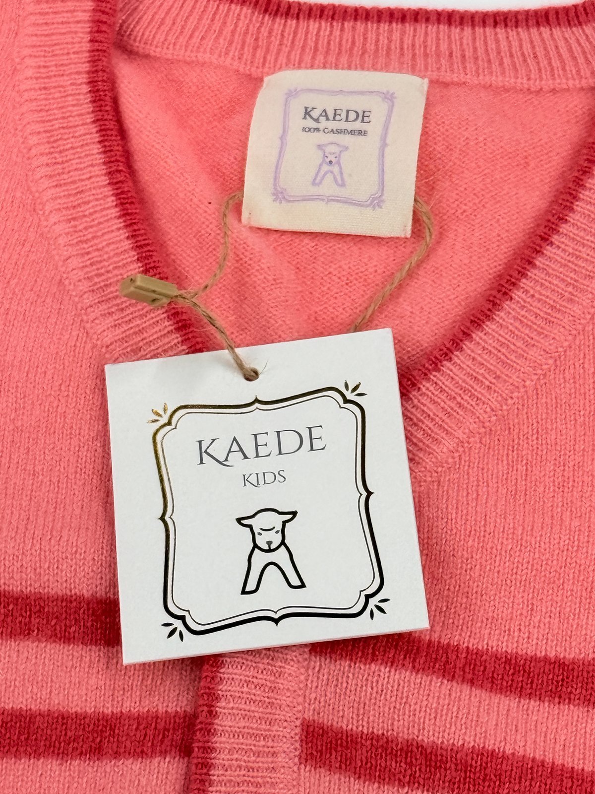 NWT - Kaede Kids Striped Cashmere Cardigan 3-4Y