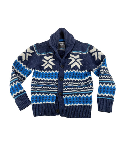 H&M Blue Fair Isle Cardigan Size 4-6Y